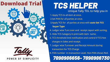 TDL for TCS | How to Apply TCS on all item at once in Tally.ERP 9 | 01-10-2020