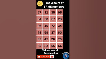 Find 3 pairs of Same Numbers | Only a Genius can Find Them | Hard Level