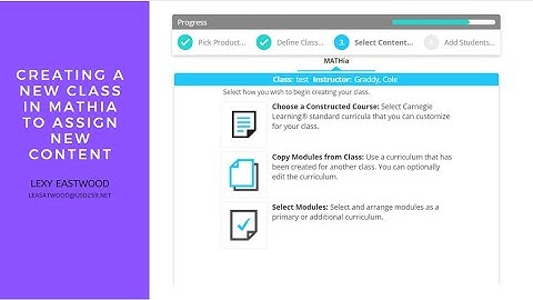 Creating a New Class on MATHia to Assign Addition Content - Lexy Eastwood