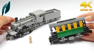 How to Build Lego 2-6-0 Steam Locomotive with Railroad Car (MOC)