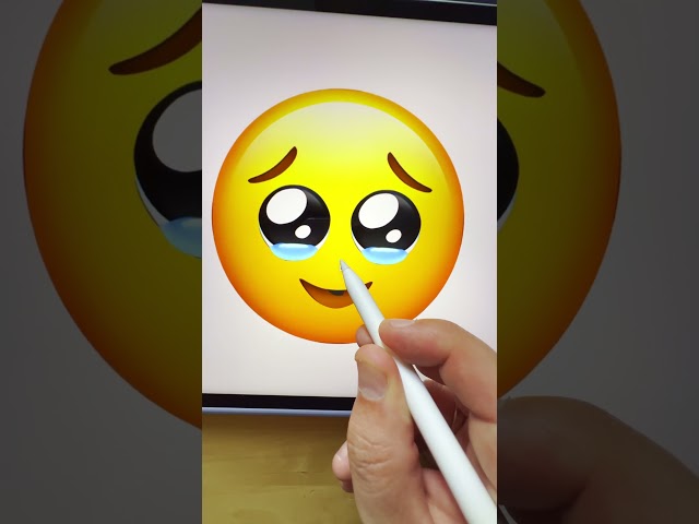 🥹👀 Face Holding Back Tears Emoji #emoji #procreate class=