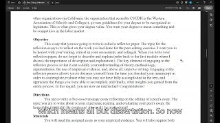 Peer Editing Reflexion Essay Guide