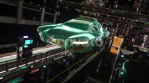 Cyberpunk City Flyover — Futuristic Cars on Neon Avenue  3D Sci-Fi Loop 🚗🌆