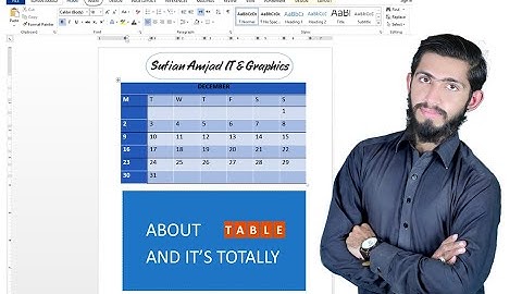 MS Word | About Table and it