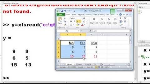 Matlab Command Line Import Data from Excel