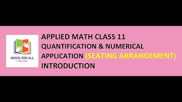 Applied Math Class 11 Ex 6.7 Seating Arrangement Introduction in English.