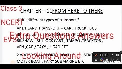 Worksheet /From Here To There - Extra Questions Answers NCERT EVS Class 3 Chapter 11 #libanam