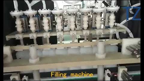 硫酸 洗瓶灌装旋盖生产线视频