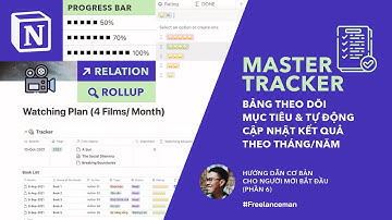 Series Notion #6 - TẠO AUTO MASTER TRACKER - Bảng theo dõi mục tiêu & Tự động cập nhật kết quả (M/Y)