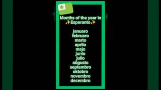How to say the months of the year in esperanto #esperanto