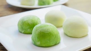 Super easy chewy Mochi in 10 minutes, matcha and nature flavor
