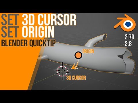 set 3d Cursor & Origin | Blender 2.8 & 2.79 | Quicktip Tutorial