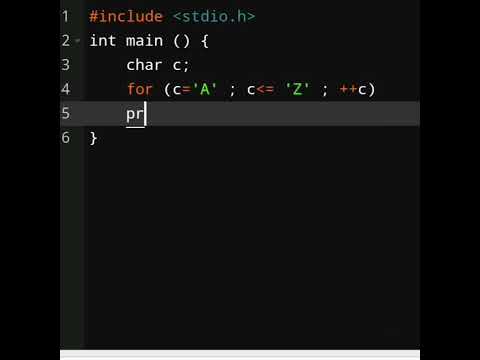 C Program to Print English Alphabets in 50 X speed 🥵 #education #fun #shorts
