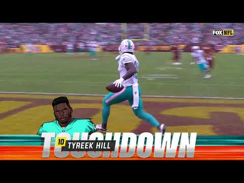 Hill has 2 TDs as the Dolphins beat the Commanders 45-15. They're ...