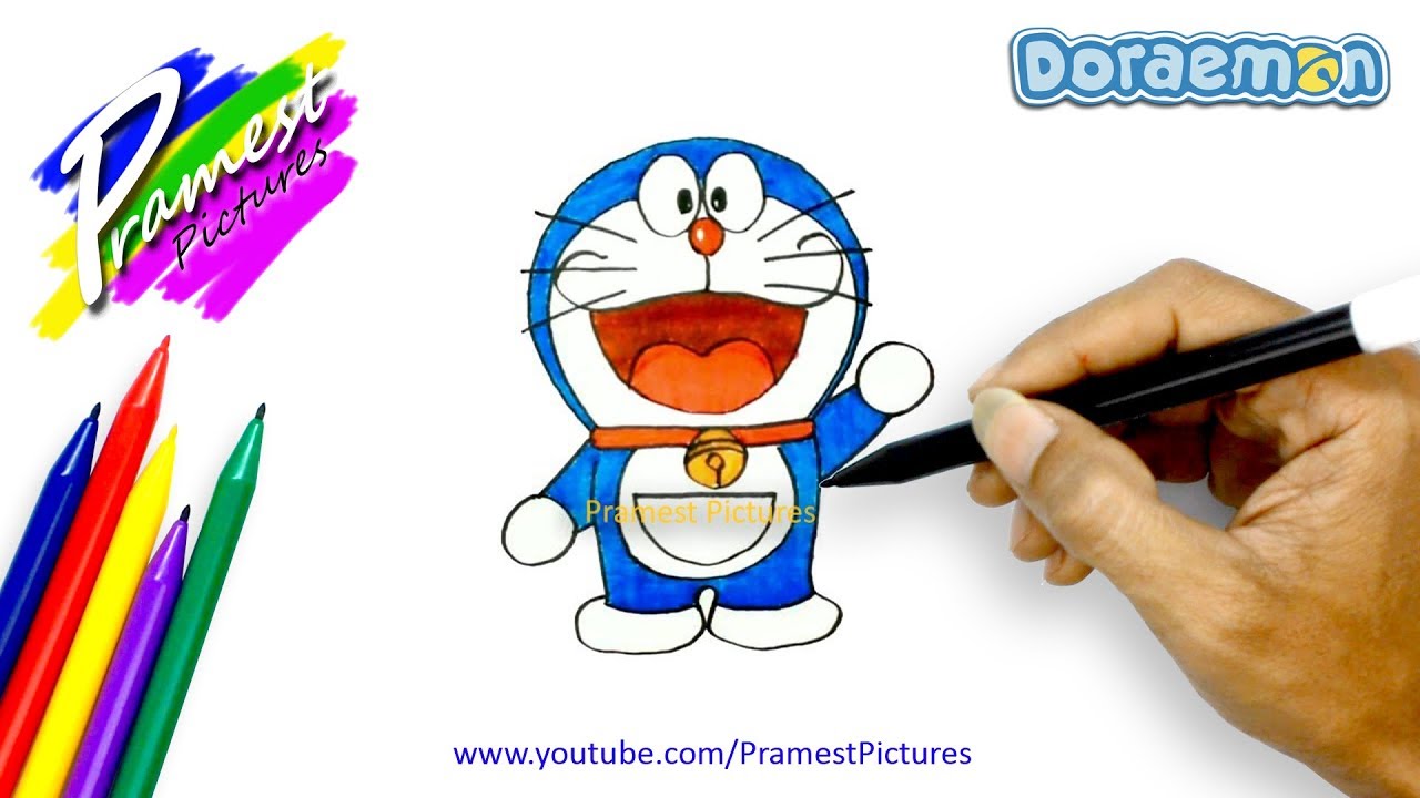 Doraemon How To Draw And Color Cartoon For Kids