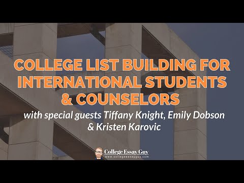 (Webinar) College List Building for International Students & Counselors (4.15.2022)