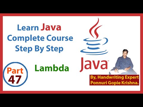 Learn Java Complete Course | Step By Step | Lambda | By: Ponnuri Gopie Krishna | Part – 47
