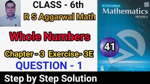 RS Aggarwal Class 6 Chapter 3 Exercise 3E | Whole Numbers | OP Saini Sir |