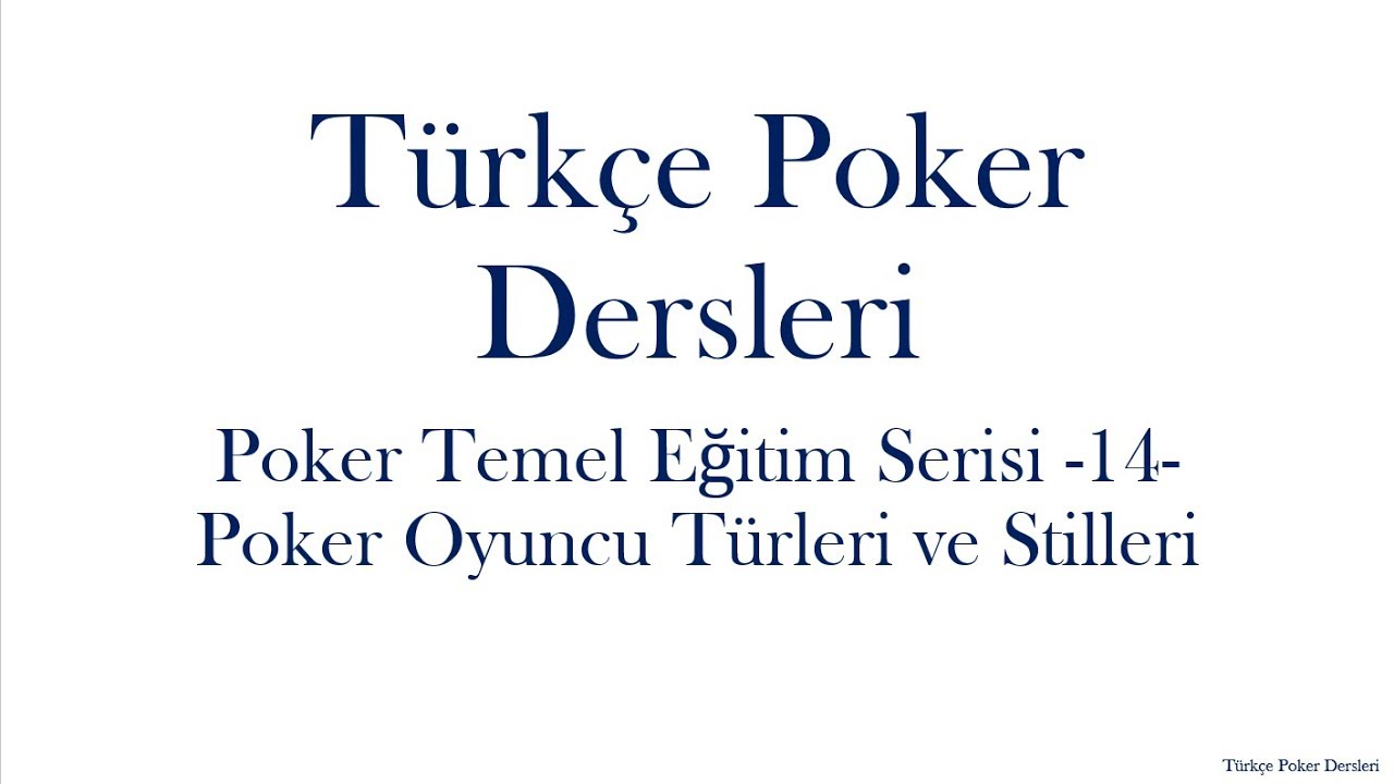turbobet Türkiye Poker İpuçları