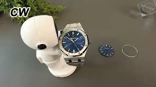 Royal Oak 15500 Blue Dial Transformation｜DP Dial Swap, Deep AR Film & Case‑Bracelet Re‑Finishing