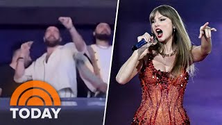 Travis Kelce rocks out to Taylor Swift’s 87th ‘Eras Tour’ concert