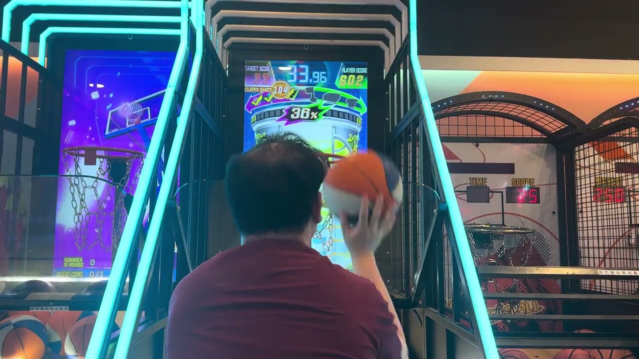 19/1(啲球又硬了😑😑)慈雲山中心冒險樂園炫動三代籃球機7個硬橡膠球4436分（簡單）