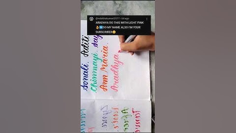Aradhya 💖.....write your name in comment box....#calligraphy #youtubeshorts #shorts #doms #viral