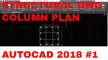 Rectangular column plan with long. bars and tie bars structural drawing in Autocad