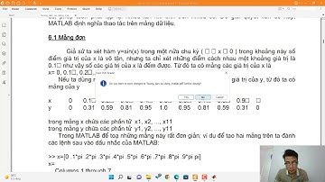 Cùng học MATLAB buổi 6 Mảng p1