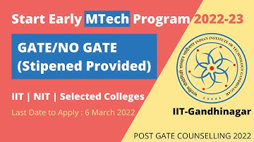 Start Early MTech forms are out | IIT Gandhinagar | Last Date to apply 6 March 2022 | PGC 2022