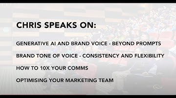 Marketing and Tone of Voice Speaker Reel - Chris West, Verbal Identity