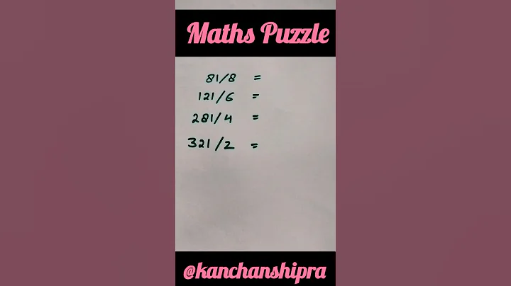 Maths puzzle | IQ TEST #trending #shorts #youtubeshorts #viral #kanchanshipra #mathspuzzle #puzzle