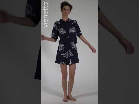 Купить Комплект из штапеля с рубашкой и шортами VIENETTA 3114652374 в Украина в Lingerie.ua - Одяг для дому та відпочинку, Видео 1