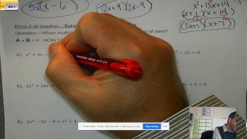 4.5 Solving Quadratic Equations by Factoring