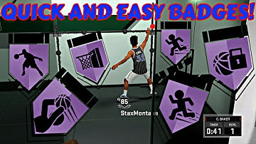 HOW TO GET A QUICK AND EASY FIRST BADGE IN NBA 2K18! EASIEST AND QUICKEST BADGE GRINDING METHOD!