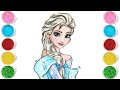 إلسا فروزن من ديزني رسم وتلوين للأطفال والصغار دعونا نرسم مع ا 