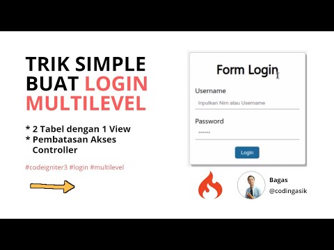 Tutorial Login Multi Level #codeigniter3 Part 2 - YouTube