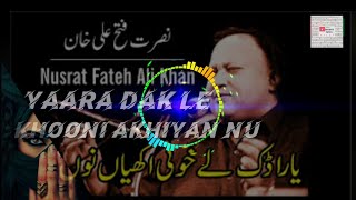 Yaara Dak Le khooni Akhiyan Nu||Nusrat Fateh Ali Khan|Records lyrics|HD sound quality