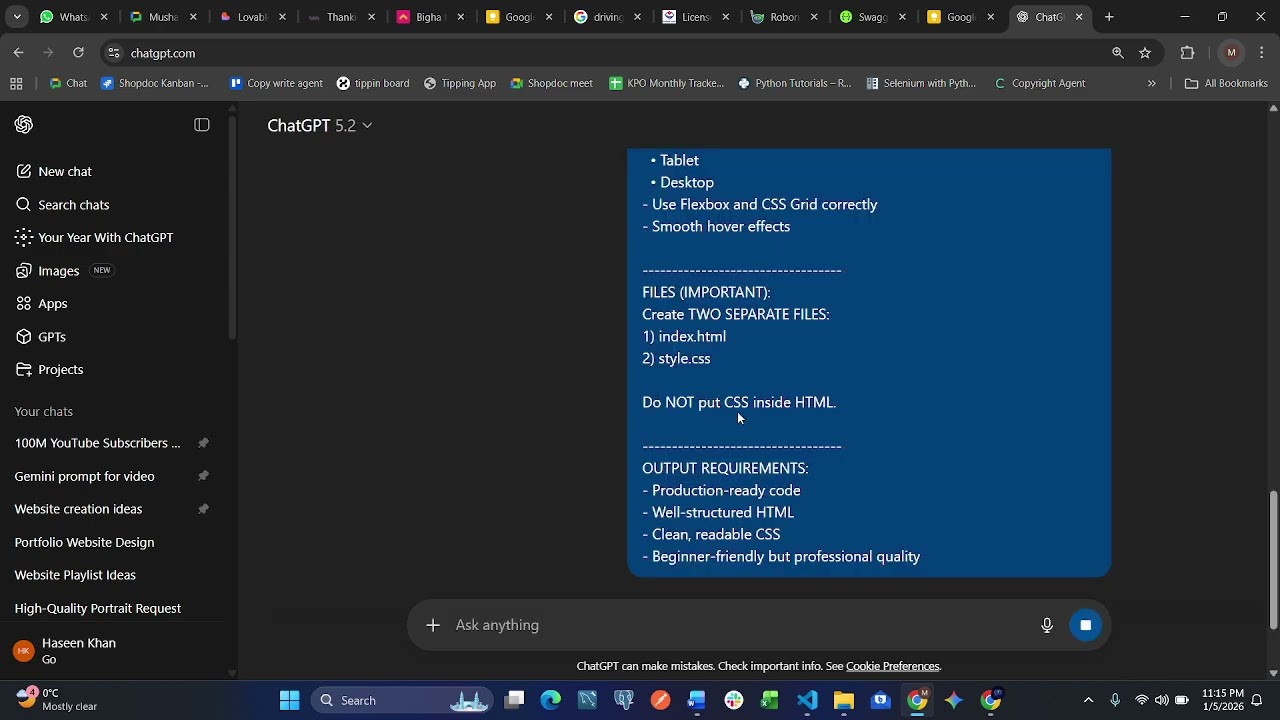 Один запрос = Профессиональный сайт-портфолио 😱 | Только HTML и CSS