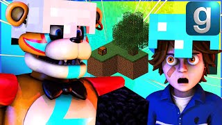 Gmod FNAF | Glamrock Freddy And Gregory Get Trapped In Minecraft Skyblock!