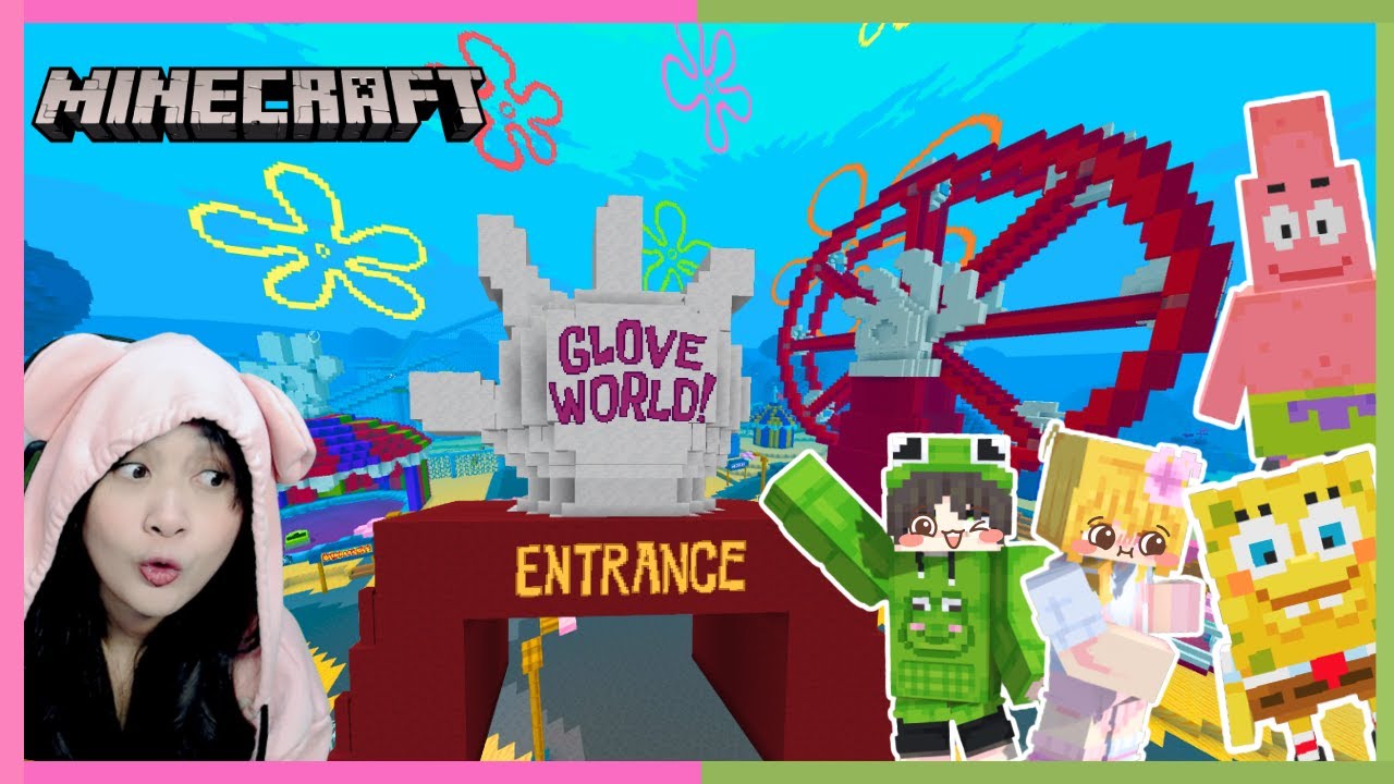 Aku dan Popo Pergi ke Theme Park  Bikini Bottom Bersama Spongebob dan Patrick di Minecraft!