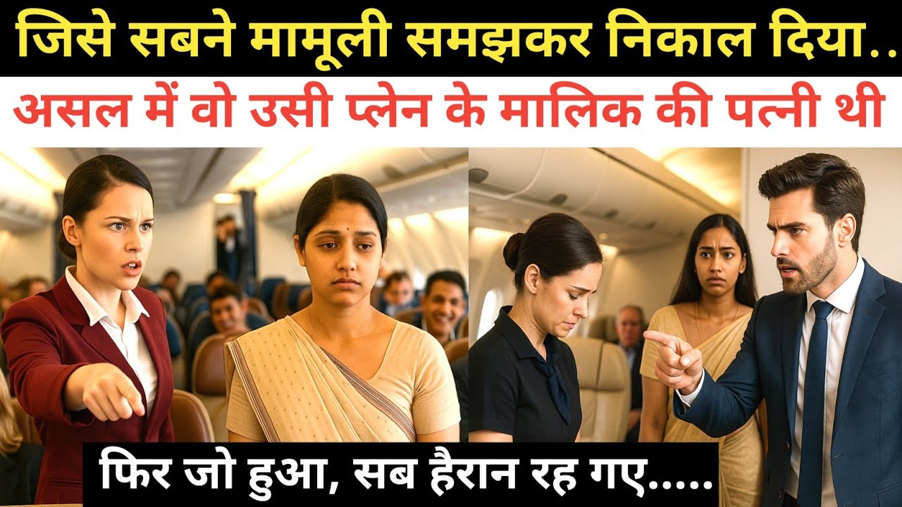 जिसे सबने मामूली समझकर निकाल दिया…असल में वो उसी प्लेन के मालिक की पत्नी थी — फिर जो हुआ....