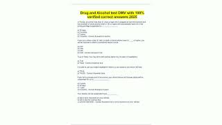 Drug and Alcohol test DMV with 100 verified correct answers 202546