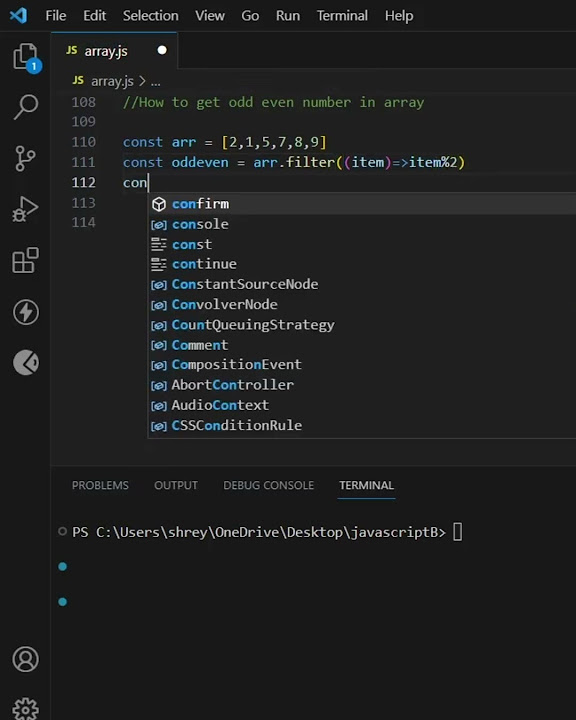 odd even number get filter method #javascript #reels - YouTube