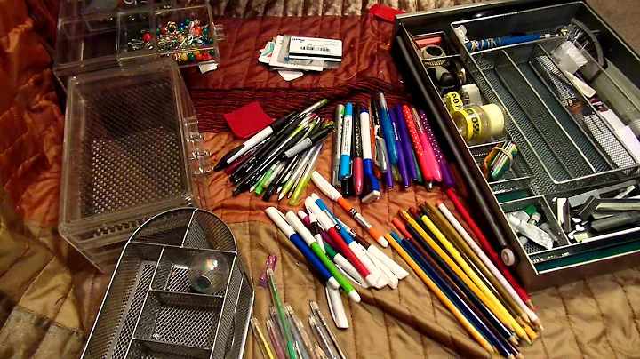 ASMR-Organizing the junk/stationery drawer-Silent-No Talking-Request