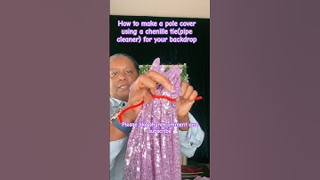 How to make a backdrop pole cover using a chenille tie  #backdropideas #backdrop #diy #weddingdecor