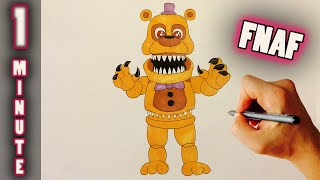 Draw in 1 Minute adventure Fredbear - Five Nights at Freddy's World - Video Lesson