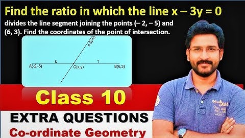 Find the ratio in which the line x – 3y = 0 divides the line segment joining the points (– 2, – 5)