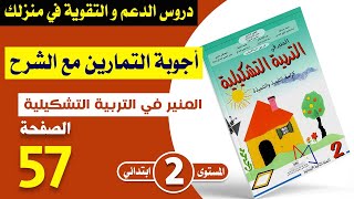 المنير في التربية التشكيلية  المستوى الثاني ص 57 - أشكال عضوية متماثلة ملونة | شرح الدرس و التمارين