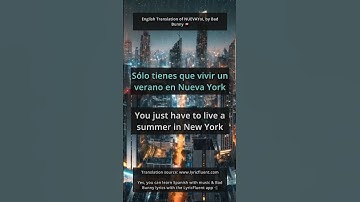 Thumbnail of English Translation of 🎶 NUEVAYoL by Bad Bunny 🇵🇷 (source: LyricFluent app 📲)
